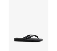 Havaianas Womens Havaianas Square Logo-Embossed Rubber Flip-Flops Black 3/4