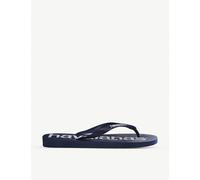 Havaianas Womens Havaianas Top Logomania Rubber Flip-Flops Navy Blue 1/2