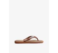 Havaianas Womens Havaianas Top Square Rubber Flip-Flops Rust/ Rose Gold 3/4