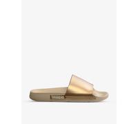 Havaianas Womens Sand Grey Classic Metallic Rubber Sliders 1/2