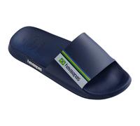 Havaianas Womens Slide Brasil Navy Blue 35 36 Flip Flops Summer Pool Beach