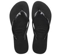 Havaianas, Women's, Slim Crystal Glamour Swarovski, Flip Flop, Black, 3/4 UK