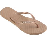 Havaianas Womens Slim Glitter Flip Flops Sandals Gold 8 UK