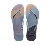 Havaianas Women's Slim Glitter Palette Flip-Flop, Ashley Blue, 1/2 UK