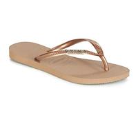 Havaianas Women's Slim Logo Metallic Flip Flops, Rose Gold Rose Gold, 1/2 UK