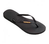 Havaianas Slim Logo Metallic Flip Flops Black EU 41-42 Woman