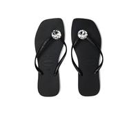 Havaianas Women's Slim Square Centenary Diamond Sandals, Black, 7-8
