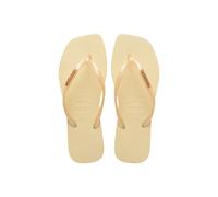 Havaianas Women's Slim Square Logo Metallic Buttercream in Cream | Size: 5 Havaianas Cream 5