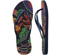 Havaianas Hav. Slim Tropical Salmon 35 36 Flip Flops Womens Dark Black 5 UK