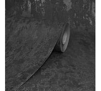 Havana Black Distressed Industrial Metallic Wallpaper Paste Wall from YL