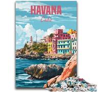 Havana Cuba 1000 Pieces Jigsaw Puzzle for Adults& Teens, Stress Reliever Difficult Challenge for Home Decoration for 14+ 1000pcs(26x38cm)