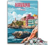 Havana Cuba Jigsaw Puzzles for Teenagers, Toys Educational Games Stress Relieving Wishlist with Santa Claus 1000pcs(50x75cm)
