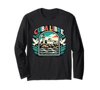 Havana Cuba Libre Vintage El Morro Malecon Long Sleeve T-Shirt