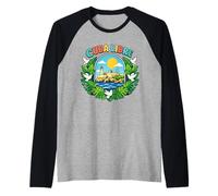 Havana Cuba Libre Vintage El Morro Malecon Raglan Baseball Tee