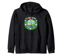 Havana Cuba Libre Vintage El morro Malecon Zip Hoodie