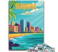 Havana Cuba Minimal Jigsaw Puzzles 1000 Pieces for Adults Teens, Challenging Game And Family Play Birthday Present, Gifts, Wall Art 1000pcs(50x75cm)