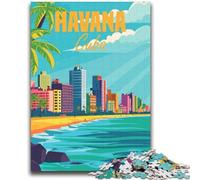 Havana Cuba Minimal JigsawPuzzle 2000 Pieces for Teenagers, Family Activity with Matching Poster And Trivia Sheet for Age 14+ 2000pcs(70x100cm)