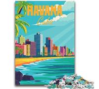Havana Cuba Minimal Puzzles for Adults And Teenagers, for Age 14+ Fun Games Fun Activities at Home, Birthday Gifts, Travel Gifts 1000pcs(26x38cm)