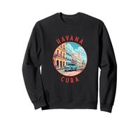 Havana Cuba Retro Distressed Circle Retro Sweatshirt
