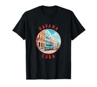 Havana Cuba Retro Distressed Circle Retro T-Shirt