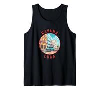Havana Cuba Retro Distressed Circle Retro Tank Top