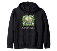 Havana Cuba Vintage El morro Malecon Zip Hoodie