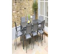 Havana Dark Grey 8 Seater Aluminium Patio Dining Set Mint Outdoor Black One Size