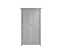 Havana Grey 2 Door Wardrobe - Solid Pine with White-Washed Finish