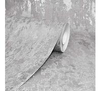 Havana Grey Distressed Industrial Metallic Wallpaper Paste Wall from YL