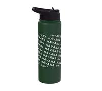 Havana - Minimalist All Over Repeating Text Cuba Lover Stainless Steel Insulated Water Bottle