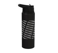 Havana - Minimalist All Over Repeating Text Cuba Lover Stainless Steel Insulated Water Bottle