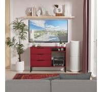 Havana Ready Assembled 3 Drawer TV Unit in Red Matt - Welcome Furniture | TJ Hughes