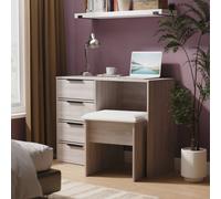 Havana Ready Assembled 4 Drawer Vanity in Grey Oak - Welcome Furniture | TJ Hughes