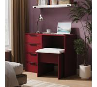 Havana Ready Assembled 4 Drawer Vanity in Red Matt - Welcome Furniture | TJ Hughes