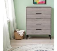Havana Ready Assembled 5 Drawer Chest in Grey Oak - Welcome Furniture | TJ Hughes