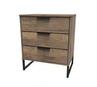 Havana Ready Assembled Midi Sideboard with 3 Drawers - Vintage Oak - Welcome Furniture | TJ Hughes
