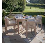 Havana Square Garden Dining Set - 4 Seater - 100cm - Natural Linen