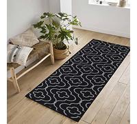 Desire Rugs Havana Black Quatrefoil Anti Slip Door Mat 300 x 80cm - Size: 80 x 300cm - Wilko