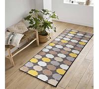 Havana Washable Non-Slip Kitchen Floor Mat, Oval, Gold, 57x90cm