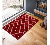 Havana Washable Non-Slip Kitchen Floor Mat, Trellis, Red, 160x220cm