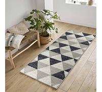 B&Q Doormat Triangle Design - Machine Washable, Anti-Slip, Grey 57x90 cm
