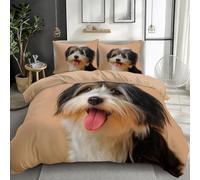 Havanese Child Duvet Cover Set - Double Size 200 x 200 cm, 3D Animal Bedding Set, Breathable Microfiber Quilt Cover and 2 Pillowcases for Boys Girls Bedroom Decor