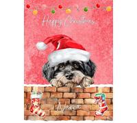 Havanese Dog Art Christmas Card for Nanna - Xmas Card for Her Female Dog Pet
