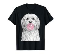 Havanese Dog Blowing Bubble Gum Cute Puppy T-Shirt