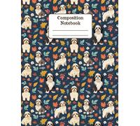 Havanese Dog Friends in Blue Autumn Wide Ruled Paper Composition Notebook: A Fall Season Themed Floral Diary Journal Notebook for Dog Lovers; 8.5x11 inch with 120 Lined Page