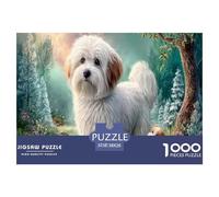 Havanese Dog Jigsaw Puzzles Puzzle for Adults Kids. 1000 Pieces Snowy Forest Whimsical Challenge Toy s Home Decoration for s Gifts 38x26cm/1000pcs
