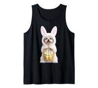 Havanese Dog Wearing Easter Bunny Funny Cute Costume Tank Top