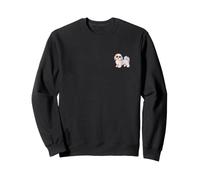 Havanese Womens Cute Watercolor Badge Patch Sweatshirt