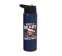 Have A Beary Christmas - Funny Christmas Pun Bear Stainless Steel Insulated Water Bottle