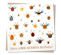 Have a BEE-AUTIFUL Birthday! - Bee-Themed Happy Birthday Card - Made in UK